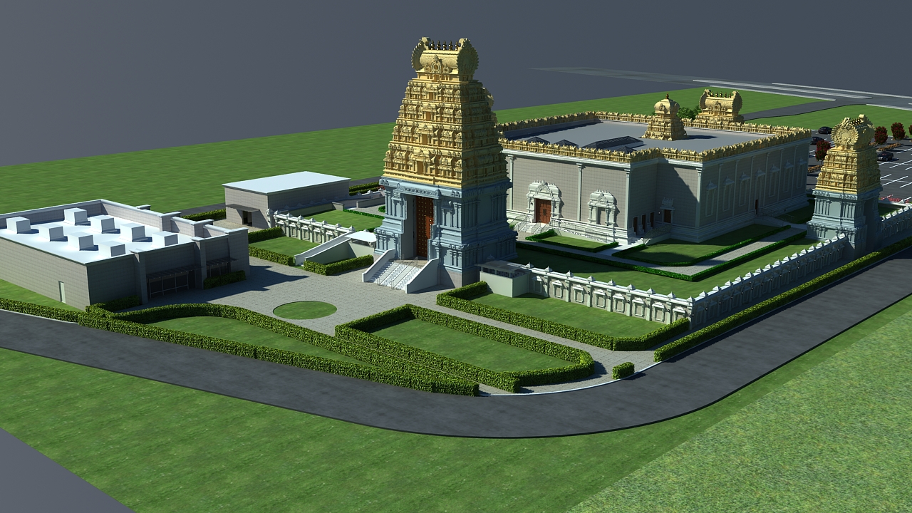 Rendering of the new Sri Ganesha Temple Plano building