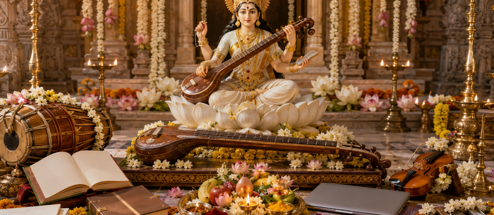 Mahanavami: The Sacred Significance of Saraswathi Puja and Ayudha Puja