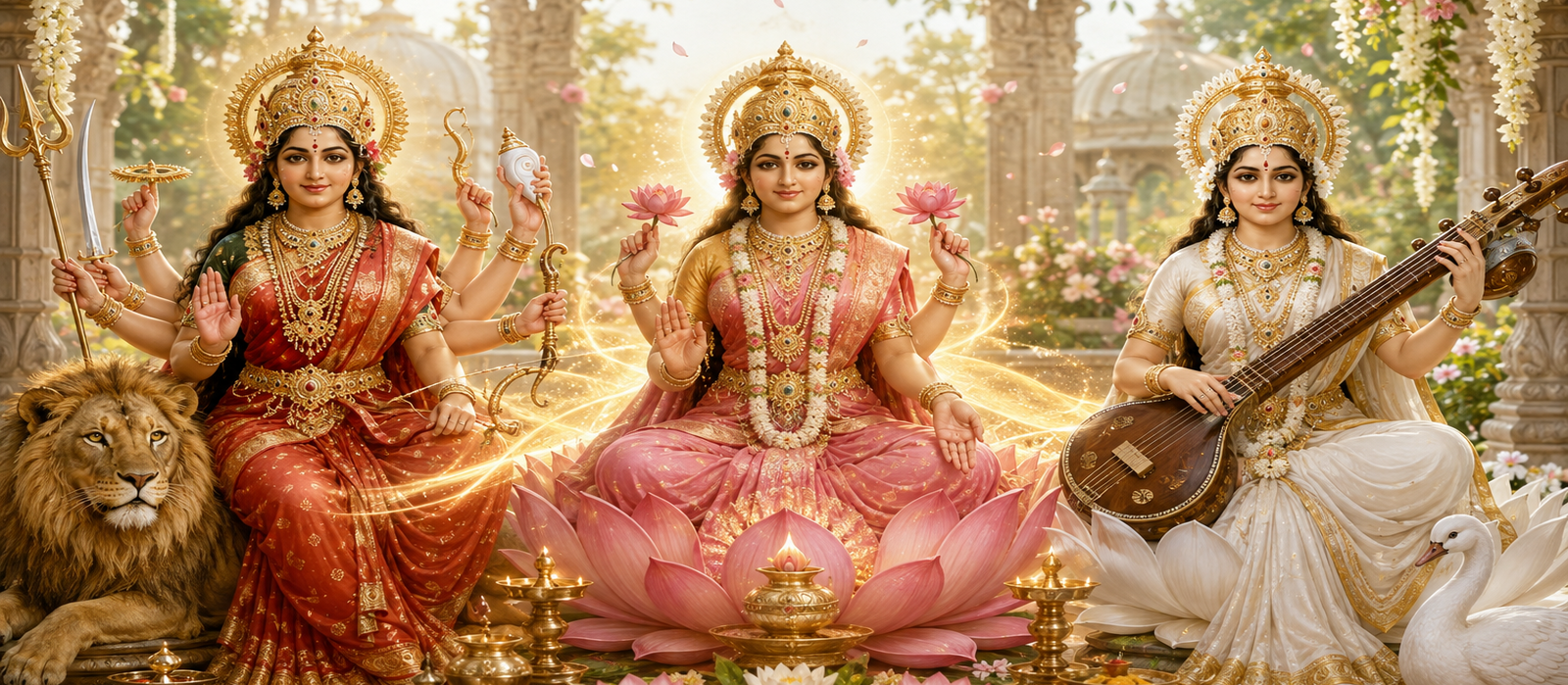 From Strength to Prosperity to Wisdom: The Divine Journey of Navarathri
