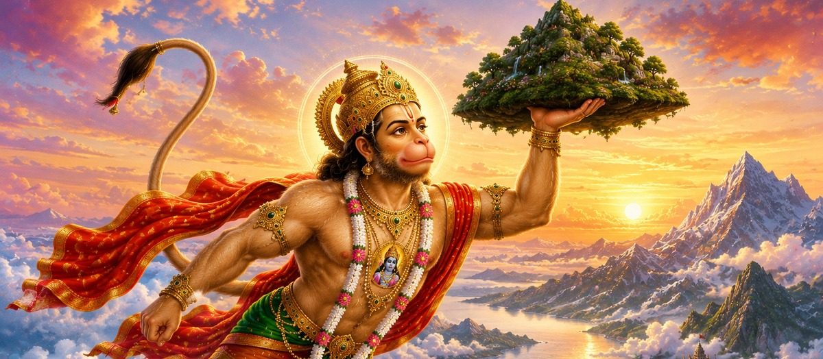 Why Does Hanuman Carry a Mountain? A Story of Devotion, Strength, and Seva