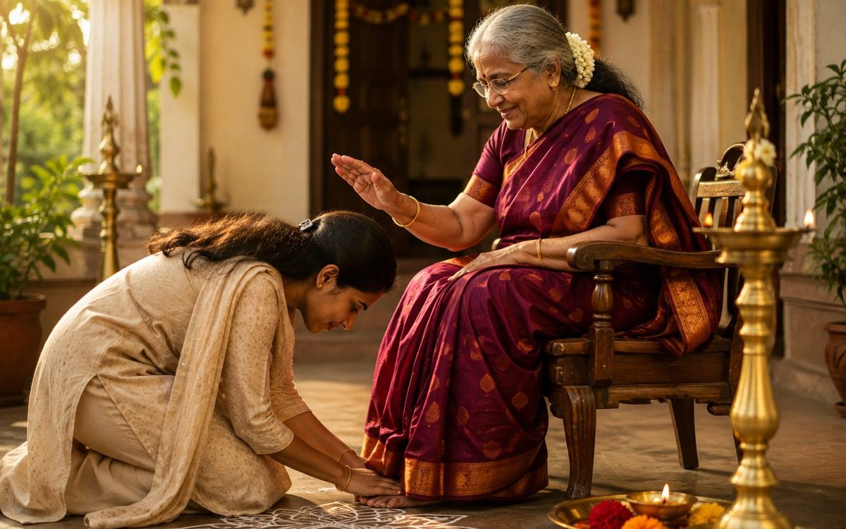 Why Do We Touch the Feet of Elders? Understanding a Hindu Tradition of Respect and Blessing