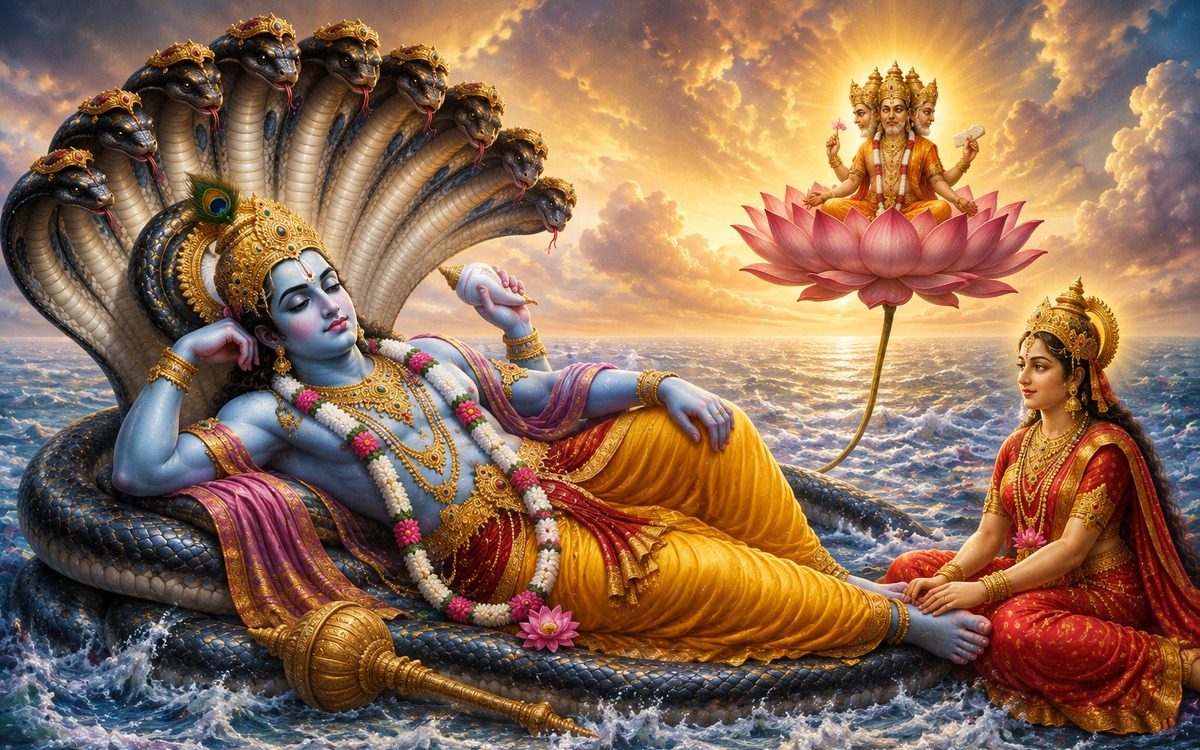 Why Does Lord Vishnu Rest on Adishesha?