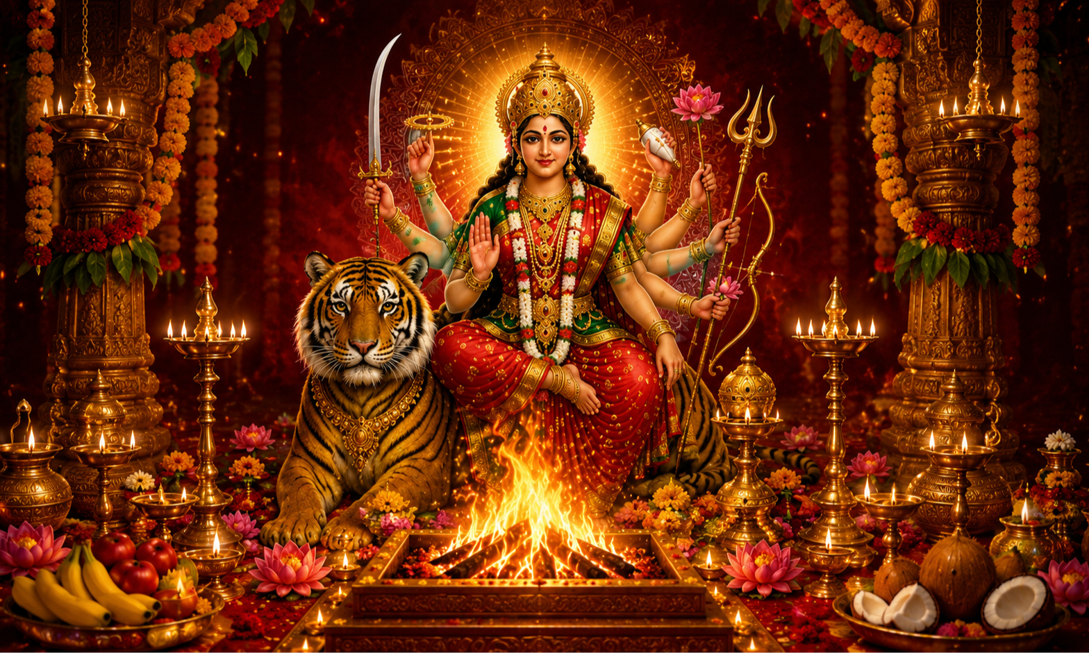 Sharada Navarathri Mahotsavam 2026 Day 1 - Sri Durga Suktha Homam
