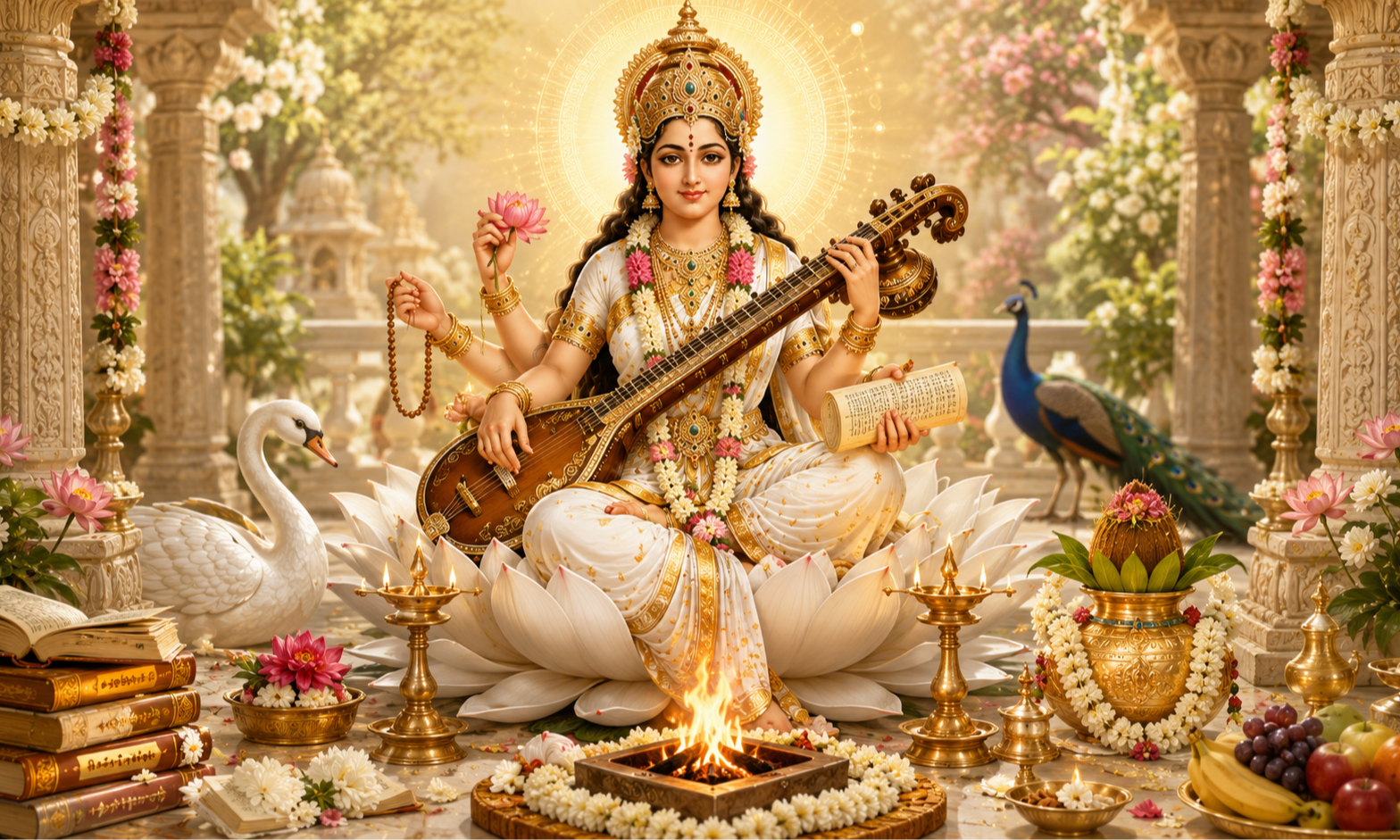 Sharada Navarathri Mahotsavam 2026 Day 7 - Sri Saraswathi Suktha Homam