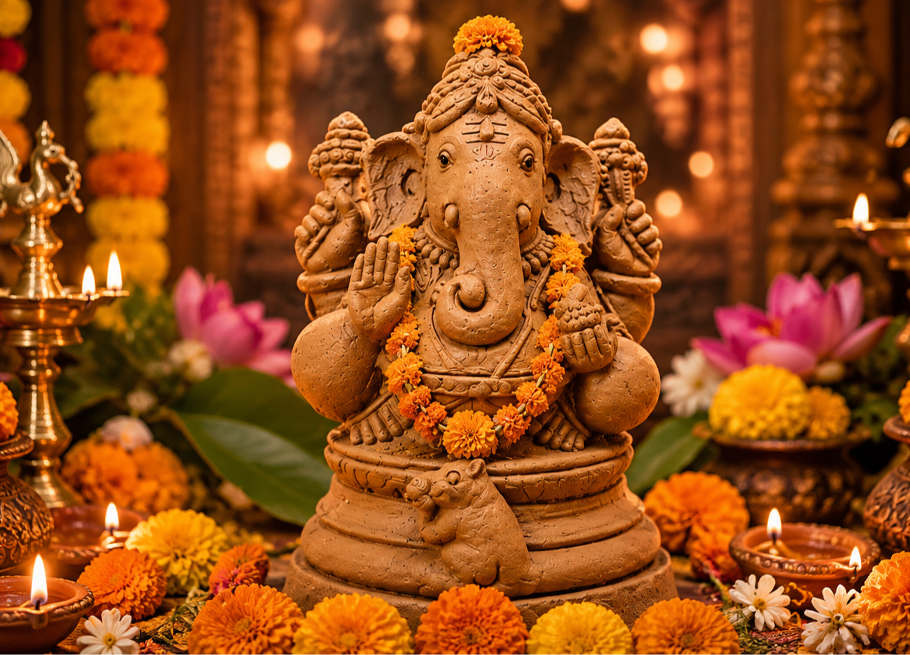 Ganesha Chaturthi Mahotsavam 2026 - Eco-Friendly Clay Ganesha Pre-Booking 2026