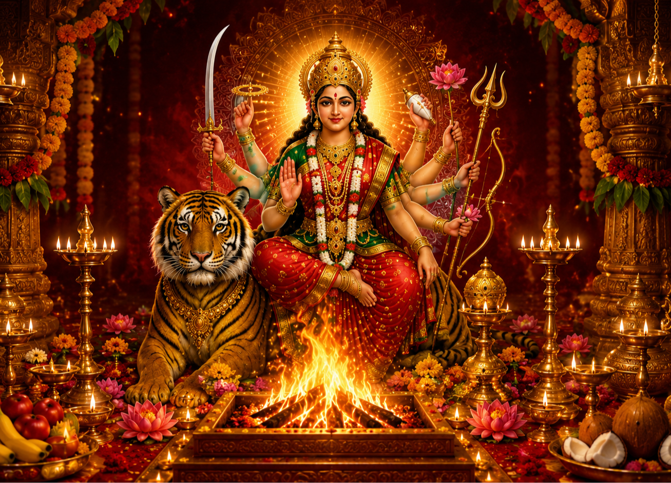 Sharada Navarathri Mahotsavam 2026 Day 1 - Sri Durga Suktha Homam