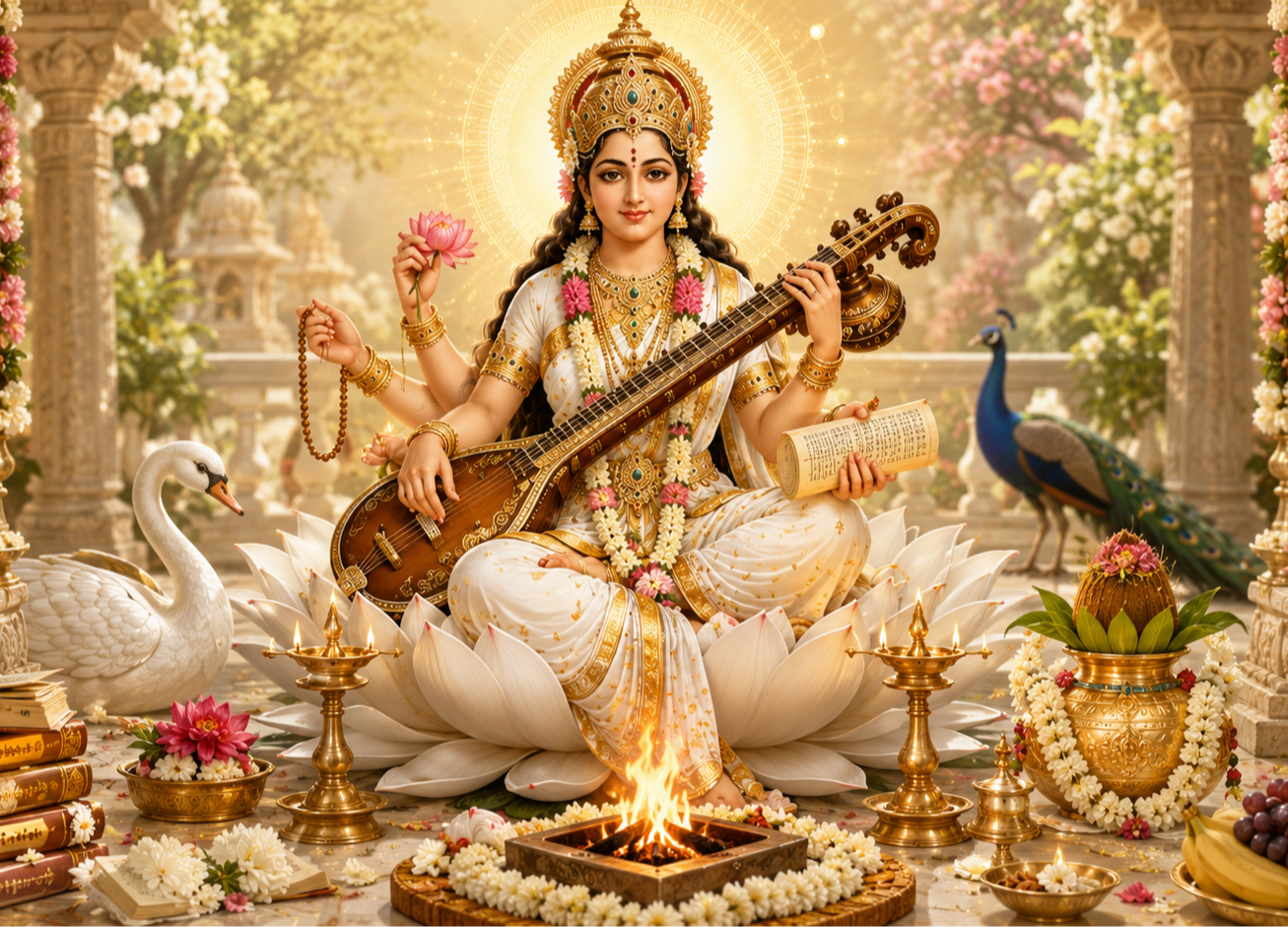 Sharada Navarathri Mahotsavam 2026 Day 7 - Sri Saraswathi Suktha Homam